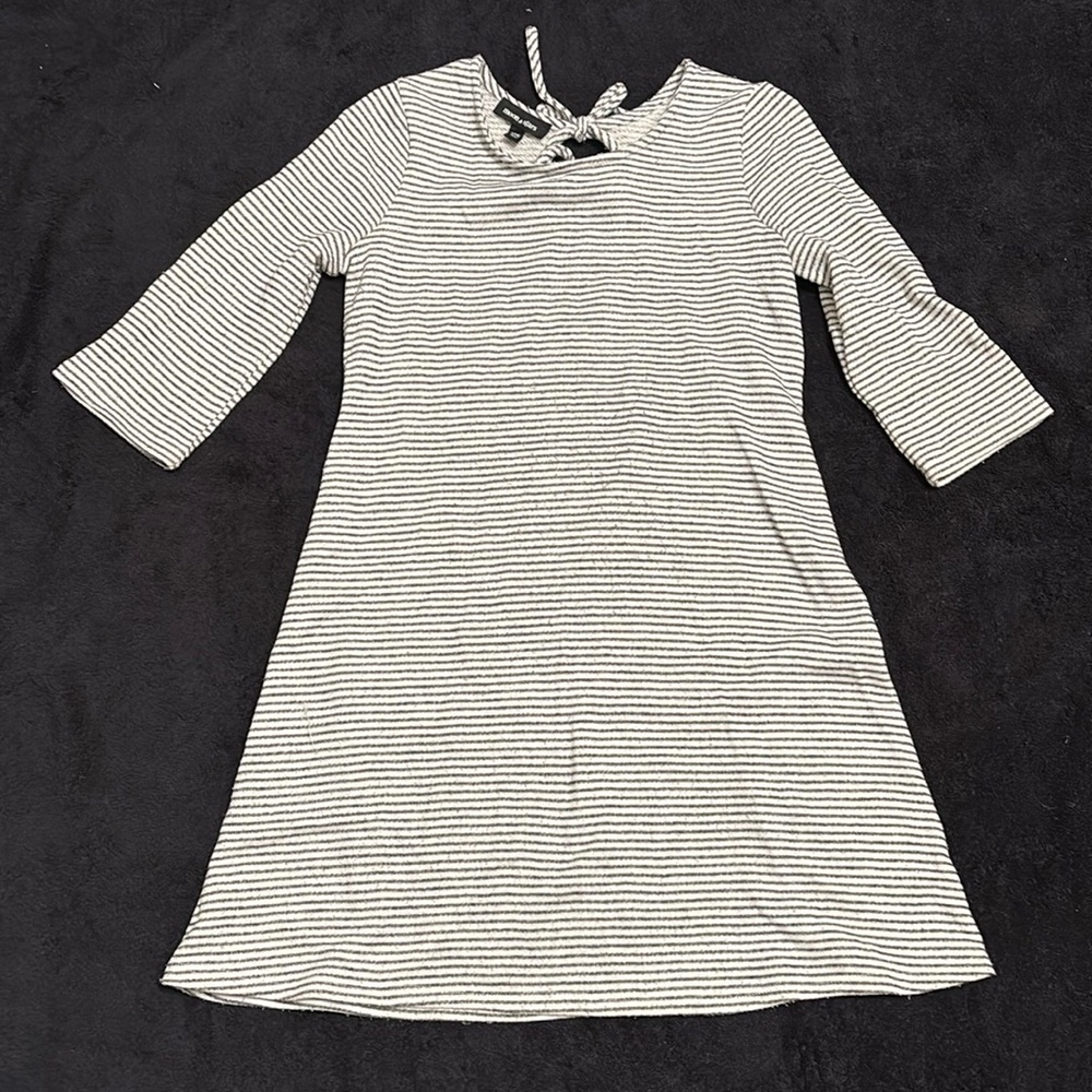Moon & stars gray stripe dress